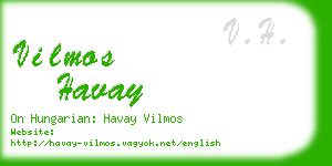 vilmos havay business card